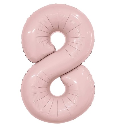 Цифра 8 "Пыльная роза" гелиевая, Slim