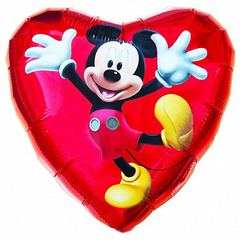 Красное сердечко с Микки