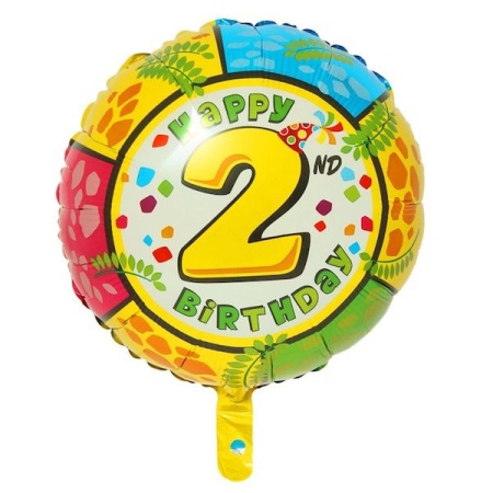 Цифра 2 гелиевая круглая