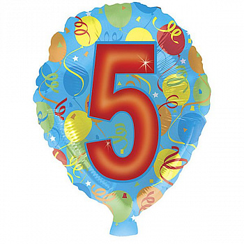 Цифра 5 гелиевая малая "Шары"