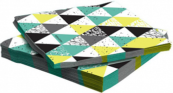 Салфетки Бирюзовая мозаика  уп/20 шт, 33 см (остаток 1 уп)