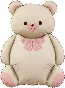 Мишка с розовым бантом