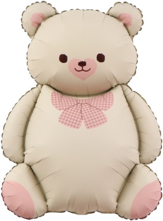 Мишка с розовым бантом