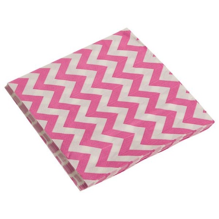 Салфетки Розовые зигзаги уп/20 шт, 33 см (остаток 1 уп)