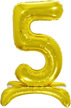 Цифра 5 Золото на подставке
