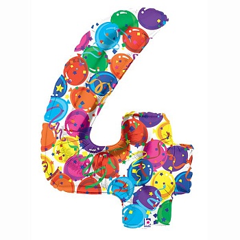 Цифра 4 Дизайнерская гелиевая