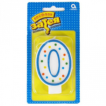 Свеча-цифра "0" 7,6см